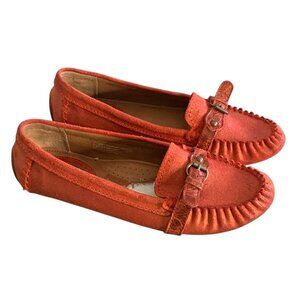 ARIAT Imperial Red Free Rein Slip-On Leather Driving Moccasin Loafers Size 7B